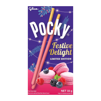 Палочки Glico Pocky зі Смаком Ягідних Макарунів 33g - Retromagaz