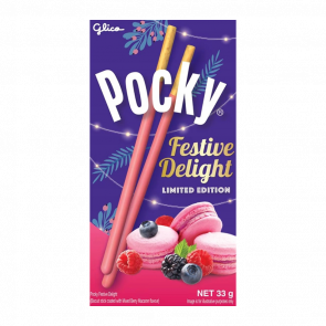 Палочки Glico Pocky зі Смаком Ягідних Макарунів 33g - Retromagaz