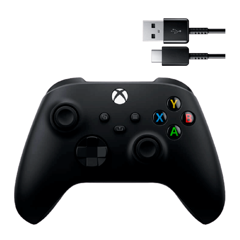 Геймпад Беспроводной Microsoft Xbox Series Controller + Кабель USB Type-C Carbon Black Новый - Retromagaz