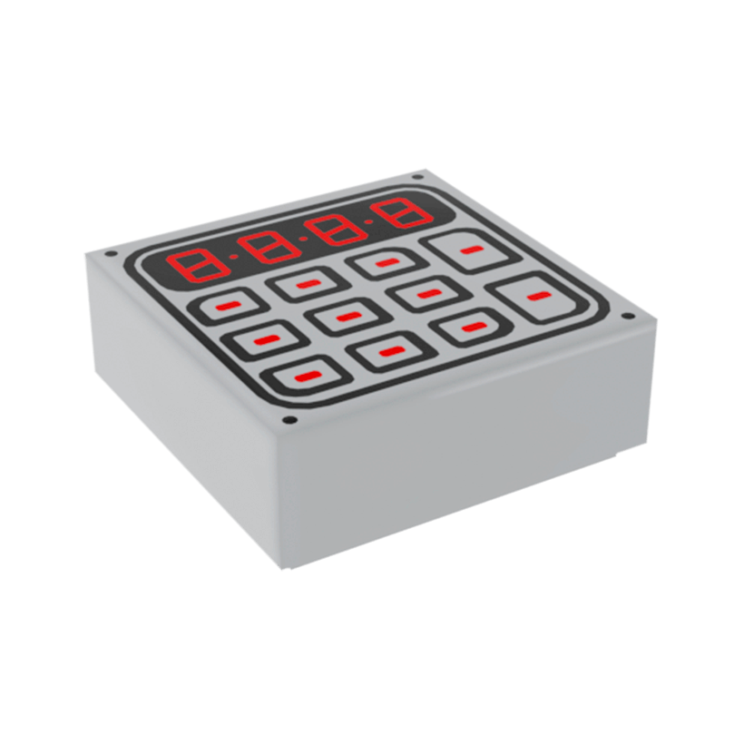 Плитка 4шт Lego Декоративна Groove with Black and Red Digital Keypad Pattern 1 x 1 3070bpb089 6142309 Light Bluish Grey Б/У - Retromagaz