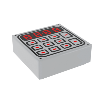 Плитка Lego Groove with Black and Red Digital Keypad Pattern Декоративная 1 x 1 3070bpb089 6142309 Light Bluish Grey 4шт Б/У - Retromagaz