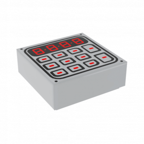 Плитка Lego Groove with Black and Red Digital Keypad Pattern Декоративная 1 x 1 3070bpb089 6142309 Light Bluish Grey 4шт Б/У