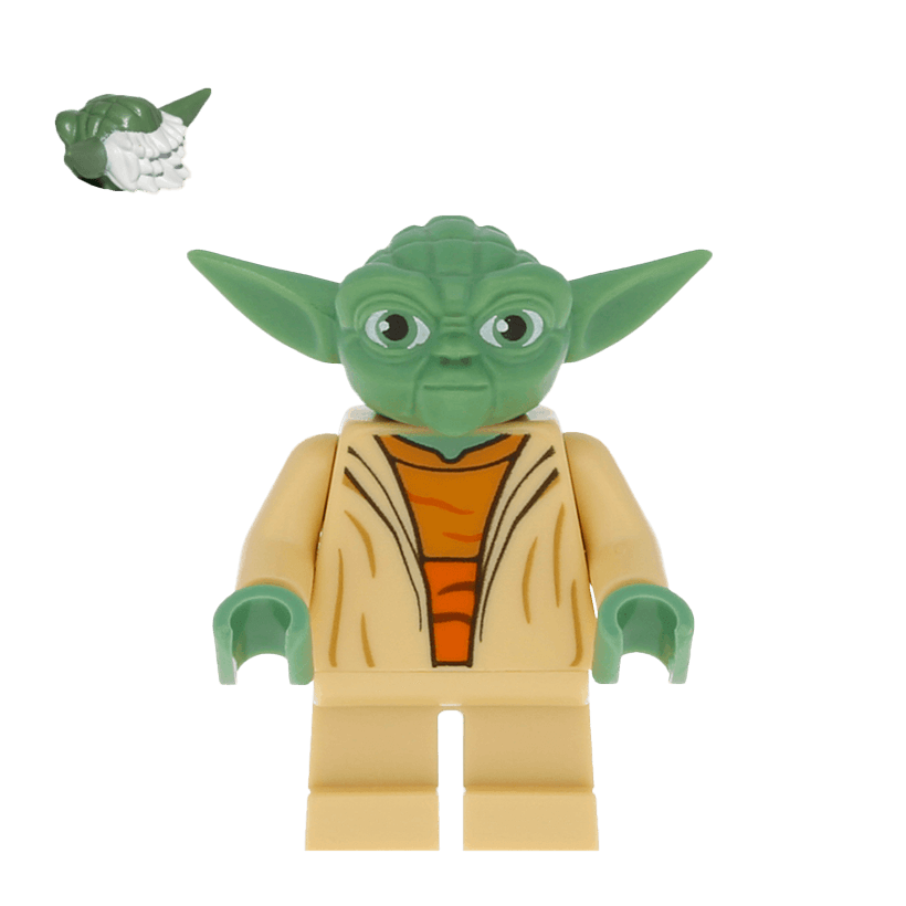 Фигурка Lego Джедай Yoda Clone Wars White Hair Torso with Back Printing Star Wars sw0446 Б/У - Retromagaz
