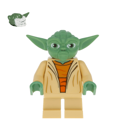 Фігурка Lego Yoda Clone Wars White Hair Torso with Back Printing Star Wars Джедай sw0446 1 Б/У - Retromagaz