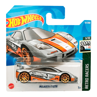 Машинка Базовая Hot Wheels McLaren F1 GTR Retro Racers 1:64 HCX86 Silver - Retromagaz