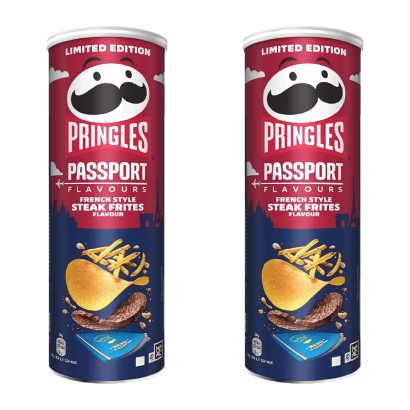 Набір Чипси 2шт Pringles 1шт Passport Flavours French Style Steak Frites 165g - Retromagaz