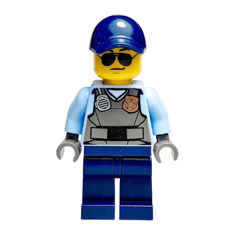 Фігурка Lego Police Officer Gray Vest with Radio and Gold Badge City cty0619 Б/У - Retromagaz