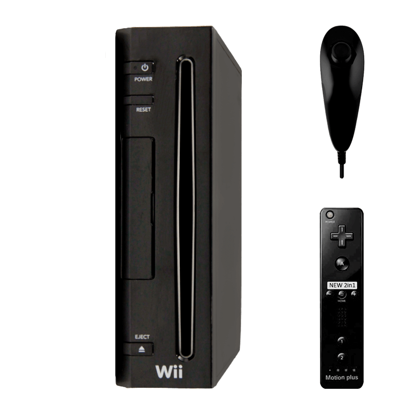 Набор Консоль Nintendo Wii RVL-001 Europe Модифицированная 120GB Black + 5 Встроенных Игр Б/У  + Контроллер Беспроводной RMC Remote Plus Новый + Проводной Nunchuk - Retromagaz