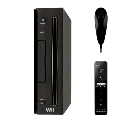 Набор Консоль Nintendo Wii RVL-001 Europe Модифицированная 32GB Black + 10 Встроенных Игр Без Геймпада Б/У  + Контроллер Беспроводной RMC Remote Plus Новый + Проводной  Nunchuk - Retromagaz