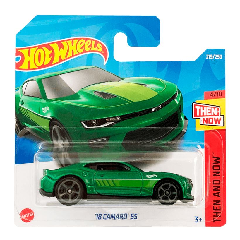Машинка Базовая Hot Wheels '18 Camaro SS Then and Now 1:64 HCV82 Green - Retromagaz