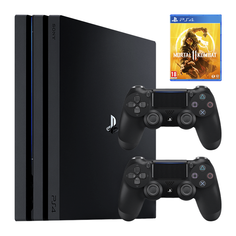 Набір Консоль Sony PlayStation 4 Pro CUH-72xx 1TB Black Б/У  + Гра Mortal Kombat 11 Російські Субтитри + Геймпад Бездротовий DualShock 4 Version 2 - Retromagaz