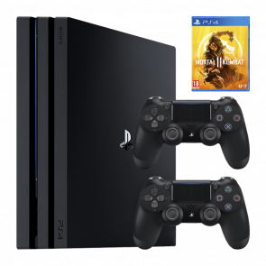 Набір Консоль Sony PlayStation 4 Pro CUH-72xx 1TB Black Б/У  + Гра Mortal Kombat 11 Російські Субтитри + Геймпад Бездротовий DualShock 4 Version 2