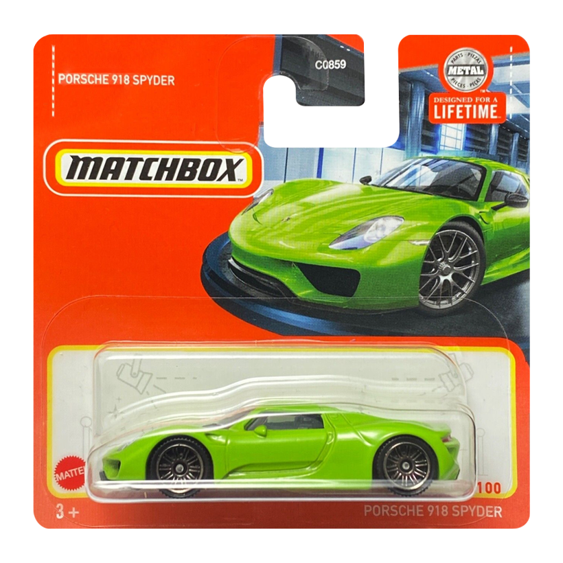 Машинка Велике Місто Matchbox Porsche Porsche 918 Spyder Showroom 1:64 HVN89 Lime - Retromagaz