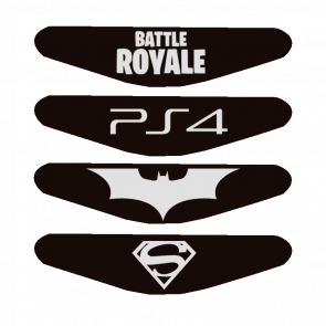 Наклейка RMC PlayStation 4 На Світлову Панель BattleRoyale + PlayStation + Superman + Batman Black Новий