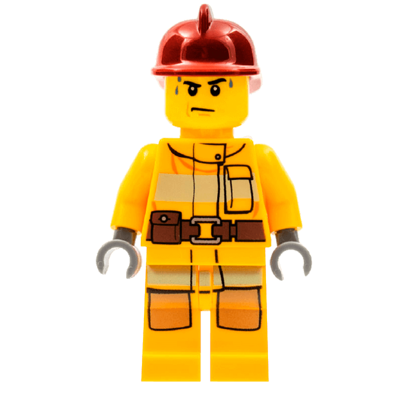 Фигурка Lego Fire 973pb1011 Bright Light Orange Fire Suit Sweat Drops City cty0279 Б/У - Retromagaz