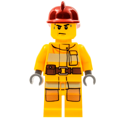 Фігурка Lego Fire 973pb1011 Bright Light Orange Fire Suit Sweat Drops City cty0279 Б/У - Retromagaz