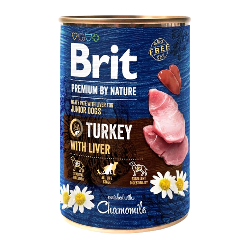 Влажный Корм для Собак Brit Premium By Nature Junior Индейка 400g - Retromagaz