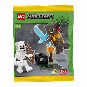 Конструктор Lego Фігурка Parrot Handler with Skeleton and Spawner Paper Bag Minecraft L0002253 Новий - Retromagaz
