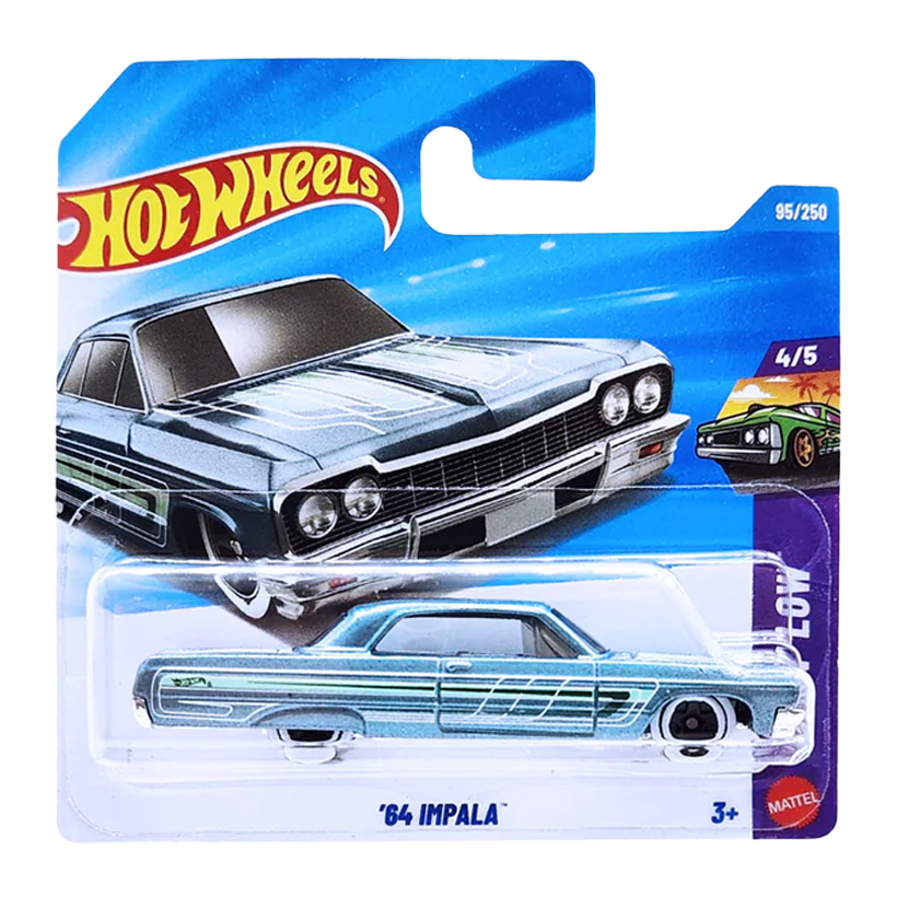 Машинка Базова Hot Wheels '64 Impala Layin Low 1:64 JJJ56 Blue - Retromagaz