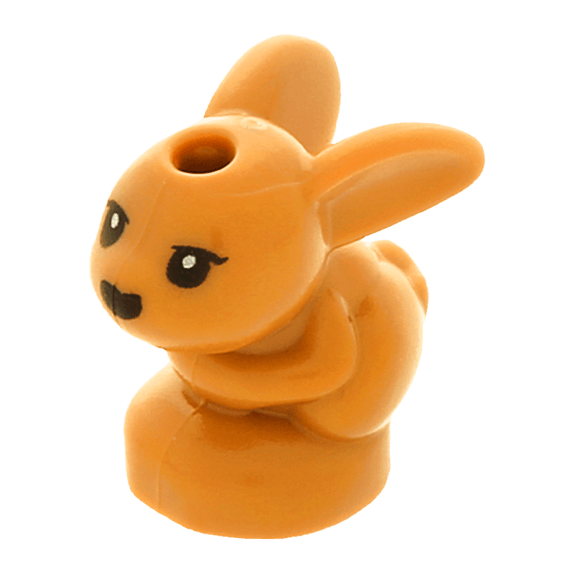 Фігурка Lego Земля Bunny Rabbit Friends Baby Black Eyes and Nose Pattern Animals 18852pb01 6194752 Medium Nougat Б/У - Retromagaz