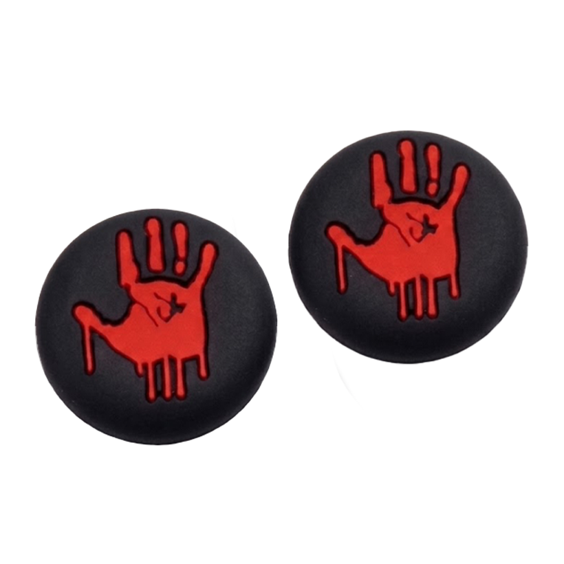 Накладки на Стіки 2шт RMC Blood Hand PlayStation 5 4 3 2 1 Xbox Series One 360 Switch 2 Black Red - Retromagaz