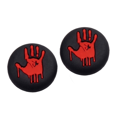 Накладки на Стики 2шт RMC Blood Hand PlayStation 5 4 3 2 1 Xbox Series One 360 Switch 2 Black Red - Retromagaz