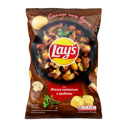 Чіпси Lay's М'ясна Пательня з Грибами 120g - Retromagaz