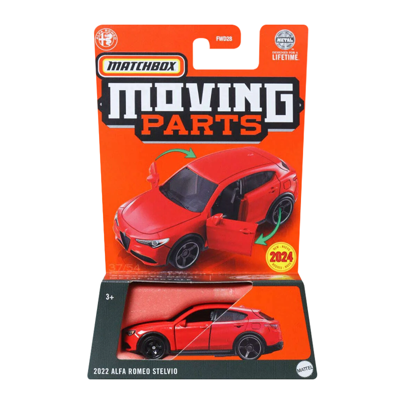 Тематична Машинка Matchbox 2022 Alfa Romeo Stelvio Moving Parts 1:64 FWD28/HVM92 Red - Retromagaz