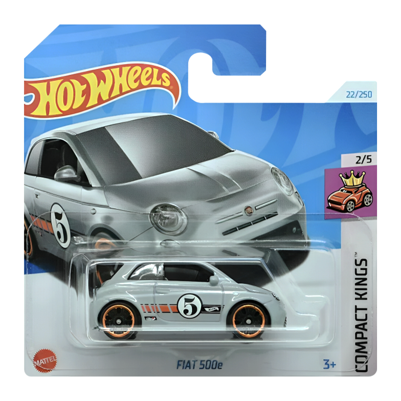 Машинка Базова Hot Wheels Fiat 500e Compact Kings 1:64 HTC18 Grey - Retromagaz