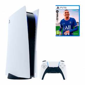 Набір Консоль Sony Playstation 5 White 825GB Новий + Гра FIFA 22 Російська Озвучка Sony PlayStation 5 Новий Набір Консоль Sony Playstation 5 White 825GB Новий + Гра FIFA 22 Російська Озвучка Sony PlayStation 5 Новий - Retromagaz