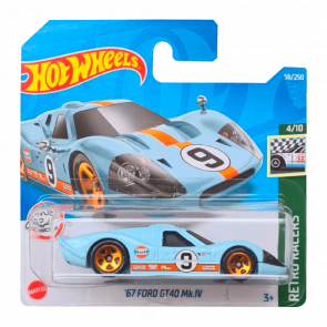 Машинка Базовая Hot Wheels '67 Ford GT40 Mk.IV Gulf Retro Racers 1:64 HCT72 Light Blue