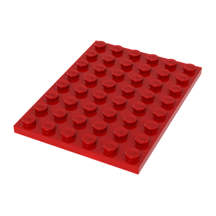 Пластина 10шт Lego Звичайна 6 x 8 3036 303621 Red Б/У - Retromagaz