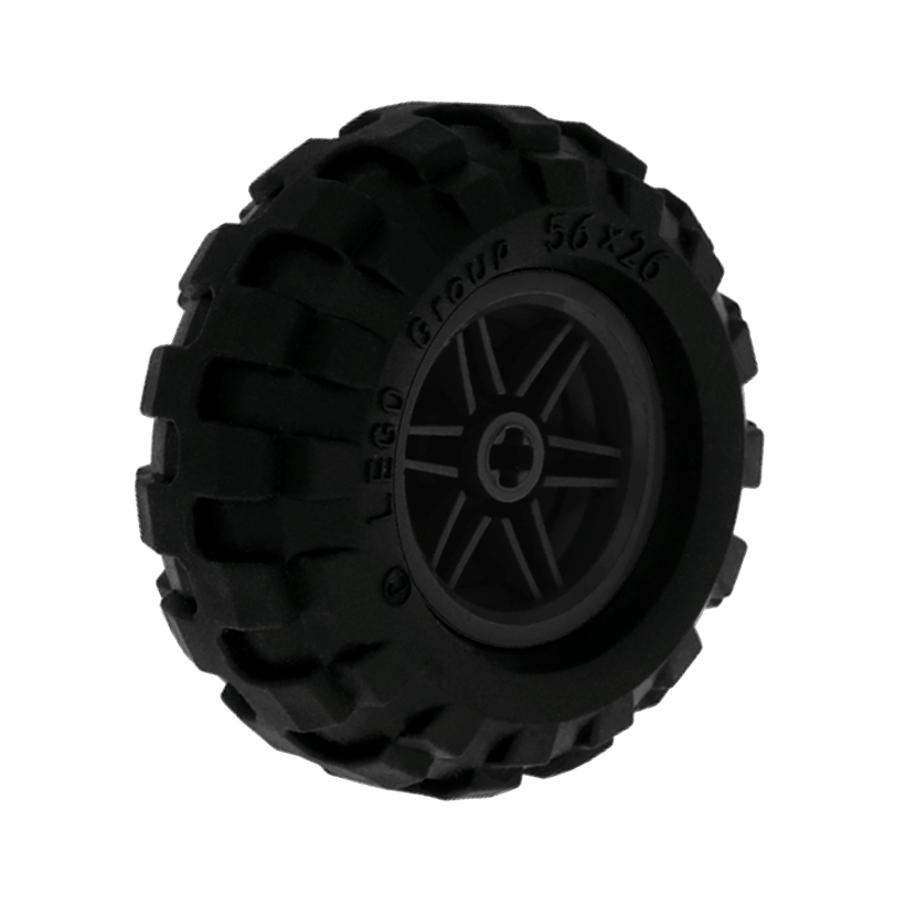 Колесо 2шт Lego Збірне 30.4mm D. x 20mm 56145c02 55976 4297209 4299389 Black Б/У - Retromagaz