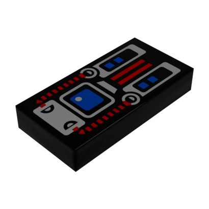 Плитка Lego Groove with Spyrius Blue Screen Silver and Red Panel Pattern Декоративная 1 x 2 3069bpx28 Black 2шт Б/У - Retromagaz