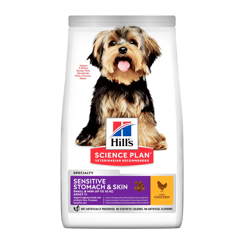 Сухой Корм для Собак Hill's Science Plan Adult Small & Mini Sensitive Stomach & Skin Курица 1,5kg - Retromagaz