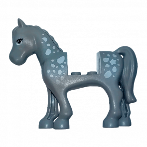 Фигурка Lego Земля Horse Light Bluish Gray Eyes and White Spots Pattern Animals 93083c01pb09 6151588 Light Bluish Grey Б/У