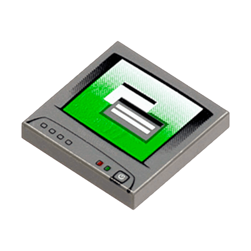 Плитка 2шт Lego Декоративна Groove with Computer Monitor Pattern 3 2 x 2 3068bpb0058 3068bpb0851 4200902 4288298 Dark Bluish Grey Б/У - Retromagaz