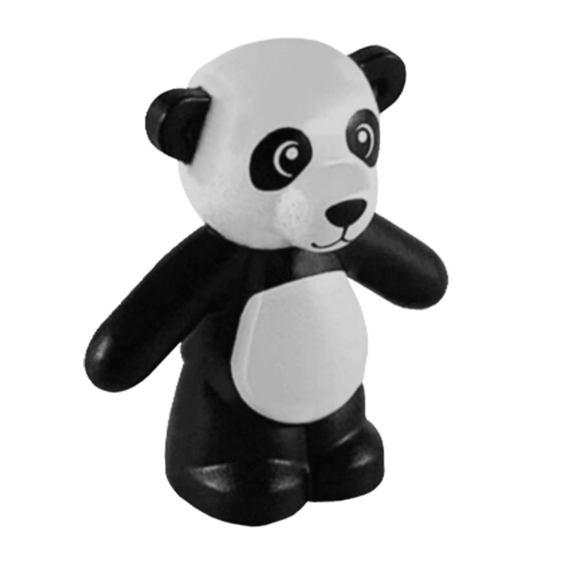 Фигурка Lego Земля Teddy Bear with White Head and Stomach Panda Pattern Animals 98382pb003 6057742 6298991 Black Б/У - Retromagaz