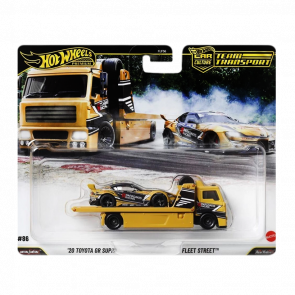 Машинка Premium 2шт Hot Wheels '20 Toyota GR Supra Trueno та Fleet Street Team Transport 1:64 JHX87 Yellow - Retromagaz