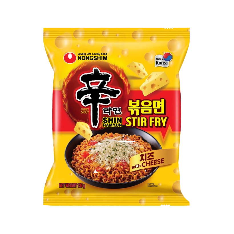 Лапша Nongshim Shin Рамьон Stir Fry с Сыром Средне Острая 136g - Retromagaz