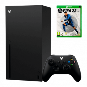 Набір Консоль Microsoft Xbox Series X 1TB (889842640809) Black Новий + Гра FIFA 23 Російська Озвучка Набір Консоль Microsoft Xbox Series X 1TB (889842640809) Black Новий + Гра FIFA 23 Російська Озвучка - Retromagaz