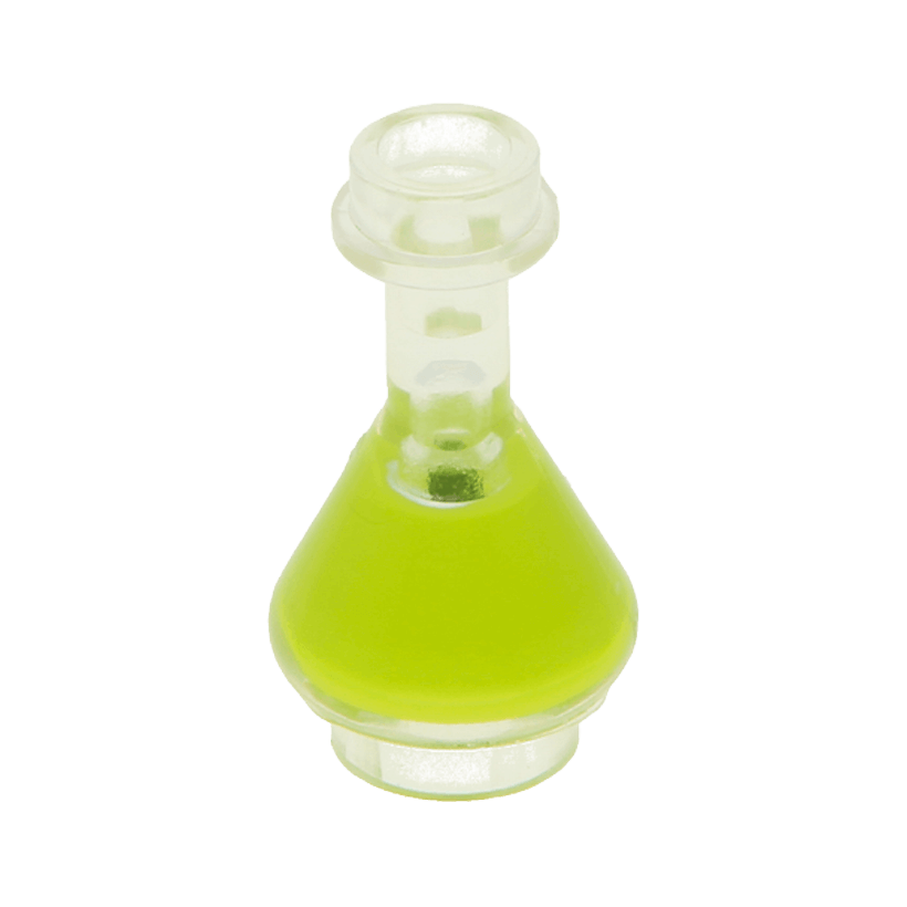 Посуд Lego Bottle Erlenmeyer Flask with Molded Lime Fluid Pattern 93549pb05 6109483 Trans-Clear Б/У - Retromagaz