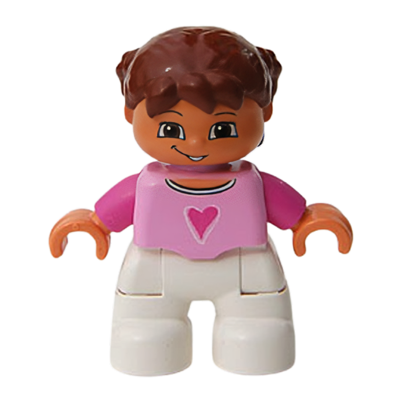 Фигурка Lego Girl Child White Legs Bright Pink Top Duplo 47205pb008 Б/У - Retromagaz