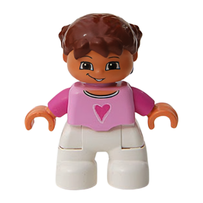 Фігурка Lego Girl Child White Legs Bright Pink Top Duplo 47205pb008 Б/У - Retromagaz