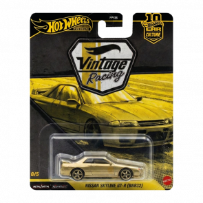 Машинка Premium Hot Wheels Nissan Skyline GT-R (BNR32) Chase Vintage Racing Club 1:64 JKF23 Gold - Retromagaz