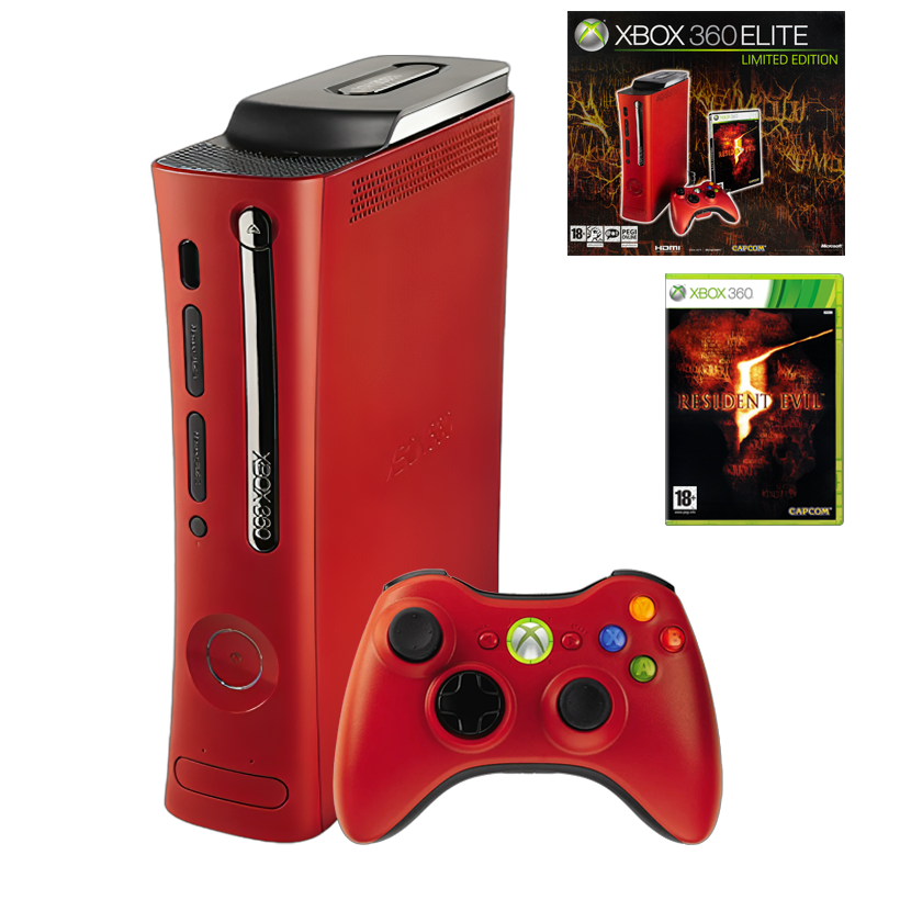 Консоль Microsoft Xbox 360 Jasper Elite Resident Evil 5 Limited Edition LT3.0 120GB Red + Гра + Документація + Коробка Б/У - Retromagaz