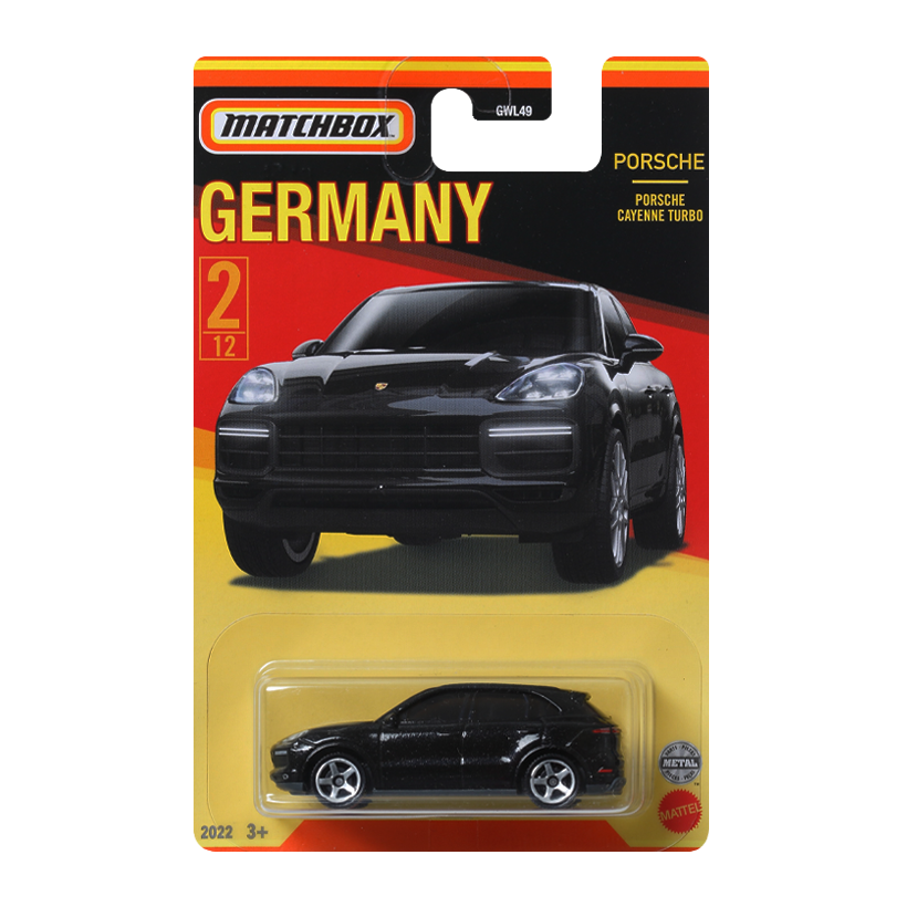Тематична Машинка Matchbox Porsche Porsche Cayenne Turbo Germany 1:64 GWL49/HFH45 Black - Retromagaz