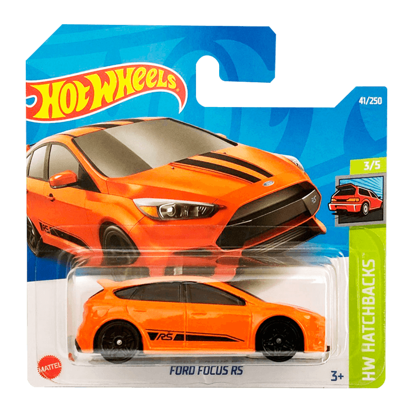 Машинка Базовая Hot Wheels Ford Focus RS Hatchbacks 1:64 HCX73 Orange - Retromagaz