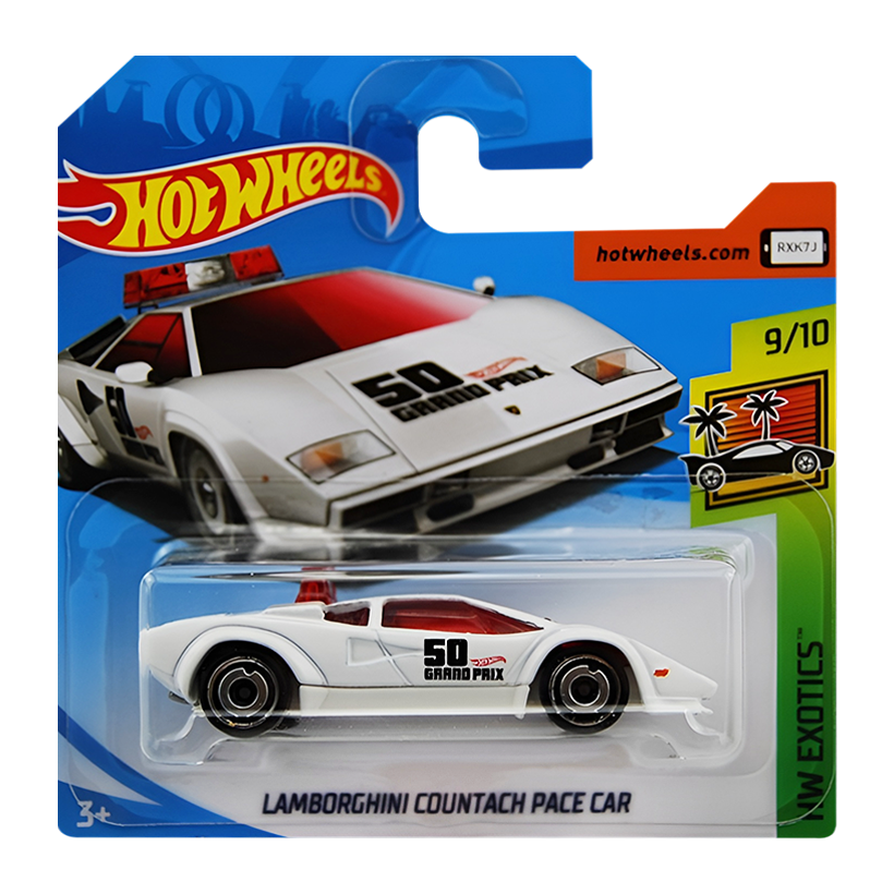 Машинка Базова Hot Wheels Lamborghini Countach Pace Car Exotics 1:64 FJY15 White - Retromagaz