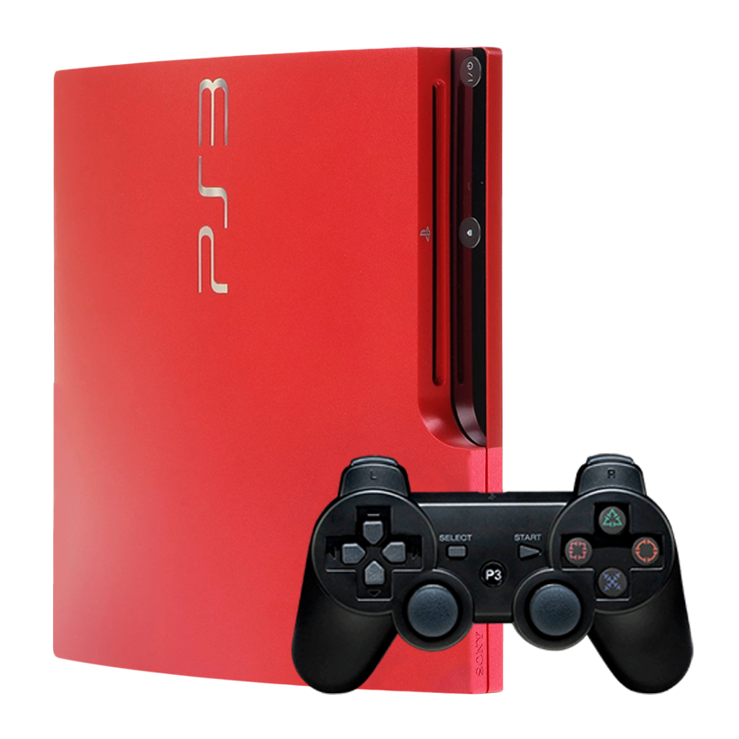 Набор Консоль Sony PlayStation 3 Slim 320GB Scarlet Red Б/У  + Геймпад Беспроводной RMC Black Новый - Retromagaz